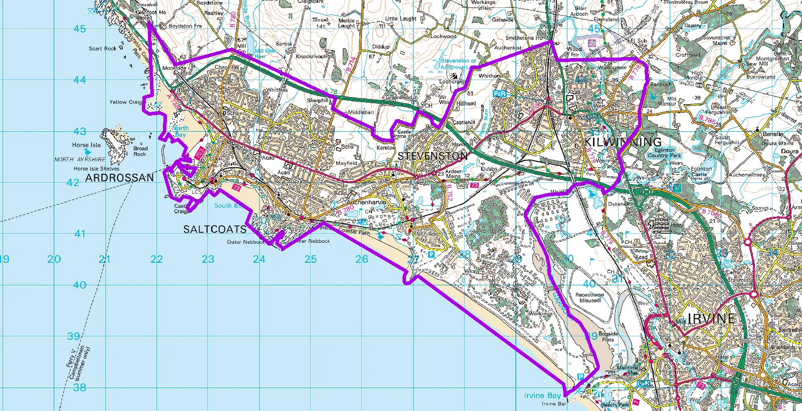 Three towns and Kilwinning smoke control area includes Saltcoats, Ardrossan, Stevenson and beach front towards Irvine 