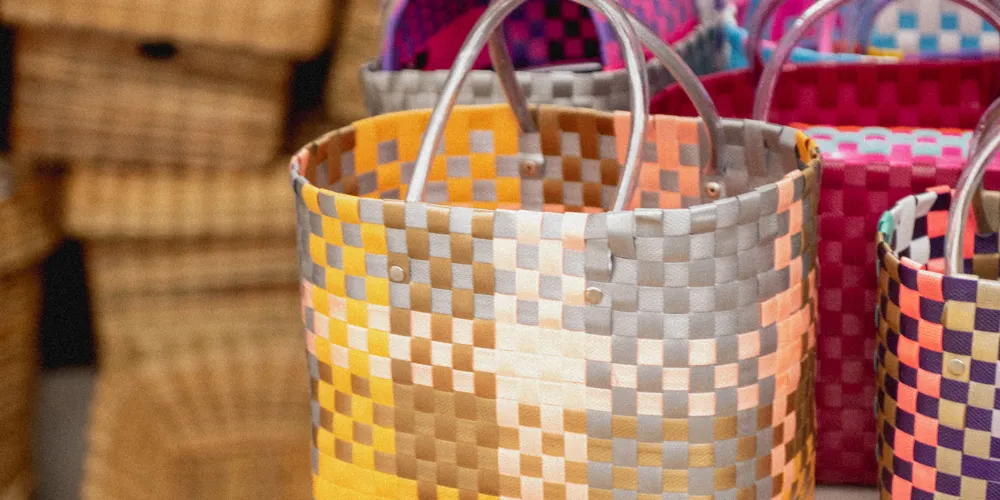 Colourful woven bag