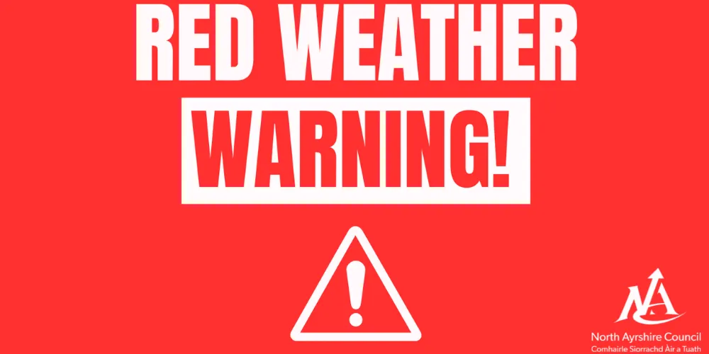 Red weather alert warning