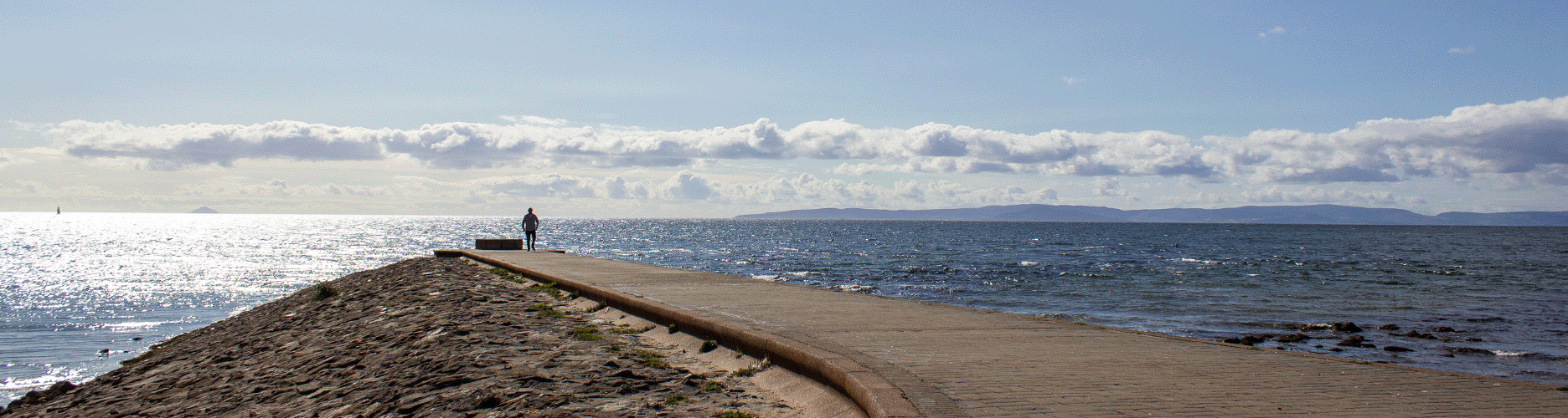 Irvine beach with arran in the background 