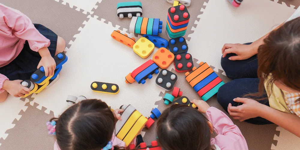 Group of nursery children playing